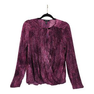 Kenneth Cole Vibrant Pink Wrap Blouse Size Large‎